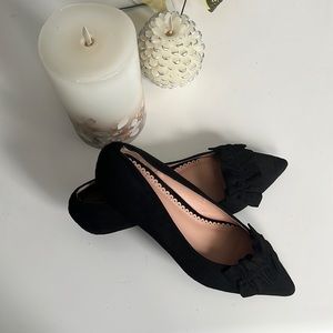 Black Ruffle Journee Kitten Heel Pumps